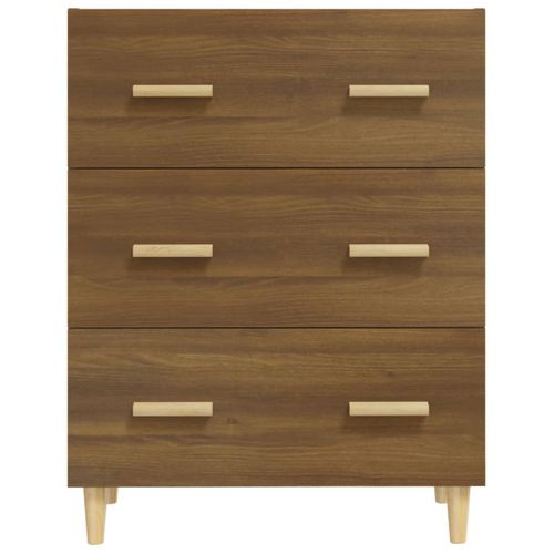 Buffet Chêne Marron 70x34x90 Cm Bois Contreplaqué