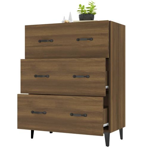 Buffet Chêne Marron 69,5x34x90 Cm Bois Contreplaqué