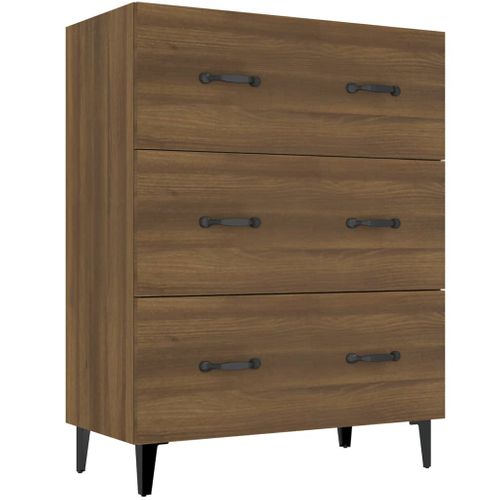 Buffet Chêne Marron 69,5x34x90 Cm Bois Contreplaqué