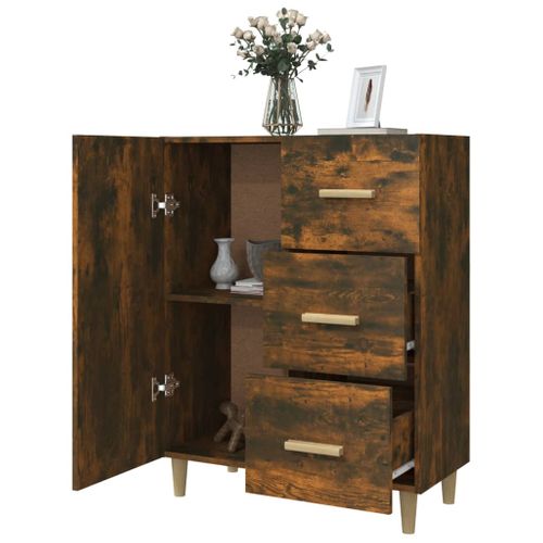 Buffet Chêne Fumé 69,5x34x90 Cm Bois Contreplaqué