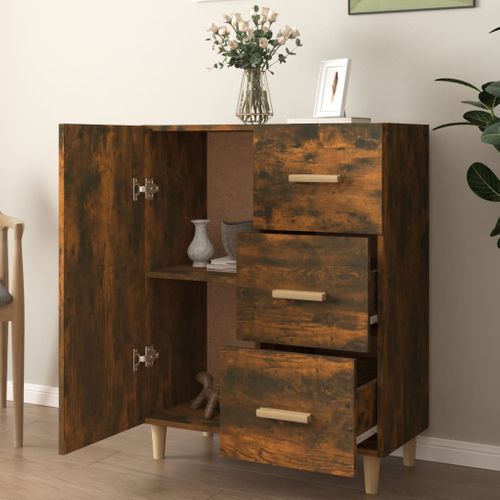 Buffet Chêne Fumé 69,5x34x90 Cm Bois Contreplaqué