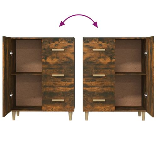 Buffet Chêne Fumé 69,5x34x90 Cm Bois Contreplaqué