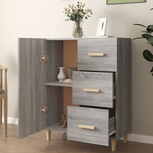 Buffet Sonoma Gris 69,5x34x90 Cm Bois Contreplaqué