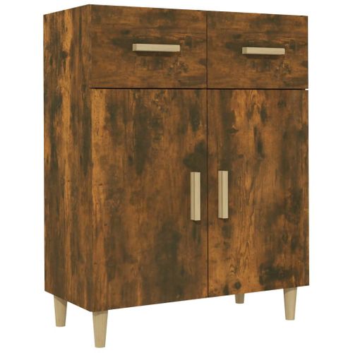 Buffet Chêne Fumé 69,5x34x89 Cm Bois Contreplaqué