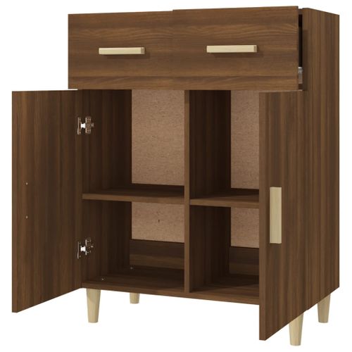 Buffet Chêne Marron 69,5x34x89 Cm Bois Contreplaqué