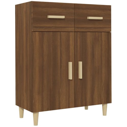 Buffet Chêne Marron 69,5x34x89 Cm Bois Contreplaqué