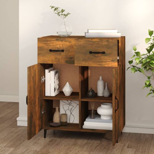 Buffet Chêne Fumé 69,5x34x90 Cm Bois Contreplaqué