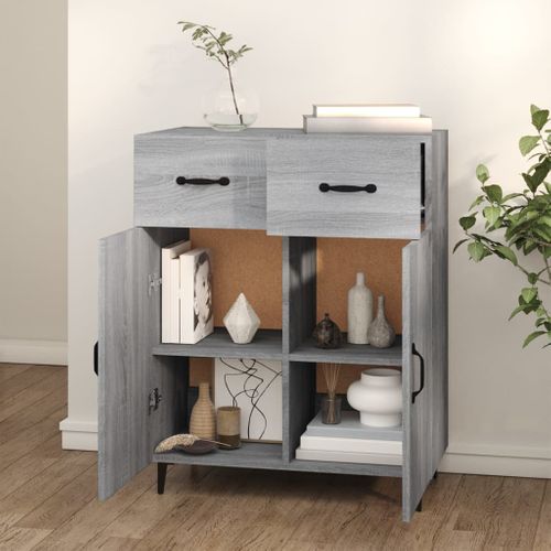 Buffet Sonoma Gris 69,5x34x90 Cm Bois Contreplaqué
