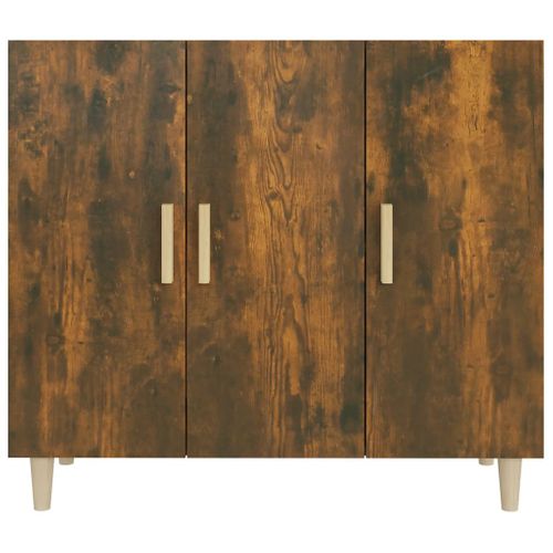 Buffet Chêne Fumé 90x34x80 Cm Bois Contreplaqué
