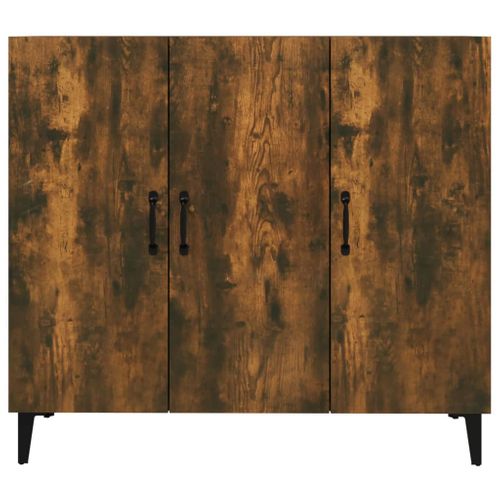 Buffet Chêne Fumé 90x34x80 Cm Bois Contreplaqué