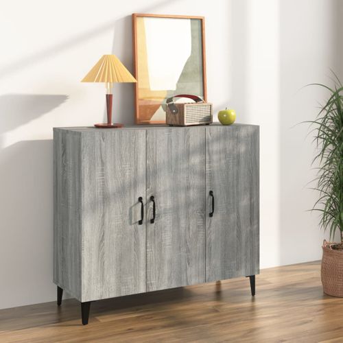 Buffet Sonoma Gris 90x34x80 Cm Bois Contreplaqué