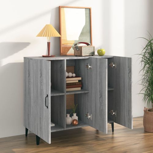 Buffet Sonoma Gris 90x34x80 Cm Bois Contreplaqué