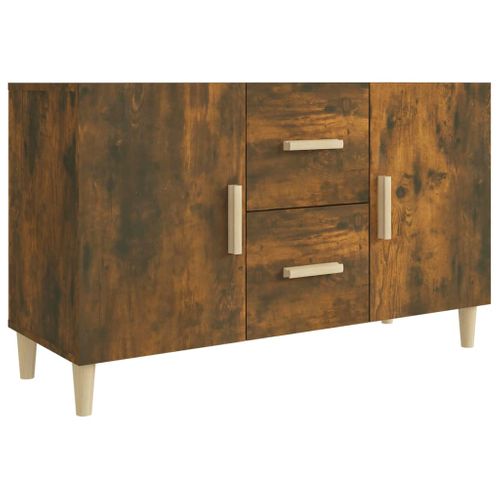 Buffet Chêne Fumé 100x36x60 Cm Bois Contreplaqué