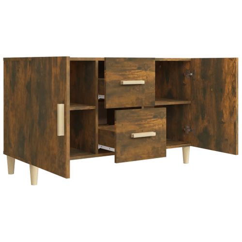 Buffet Chêne Fumé 100x36x60 Cm Bois Contreplaqué