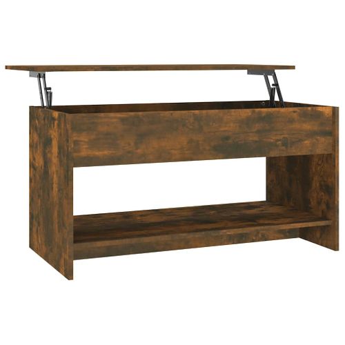 Table Basse Chêne Fumé 102x50x52,5 Cm Bois Contreplaqué