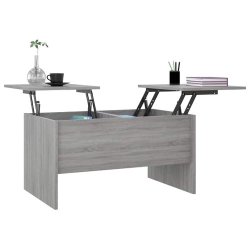 Table Basse Sonoma Gris 80x50x42,5 Cm Bois Contreplaqué