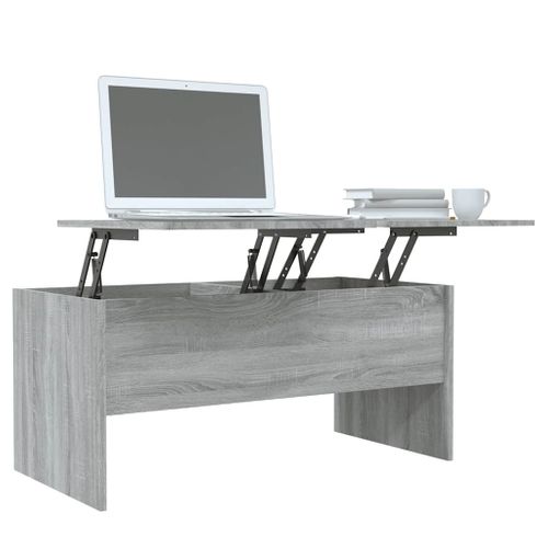 Table Basse Sonoma Gris 102x50,5x46,5 Cm Bois Contreplaqué