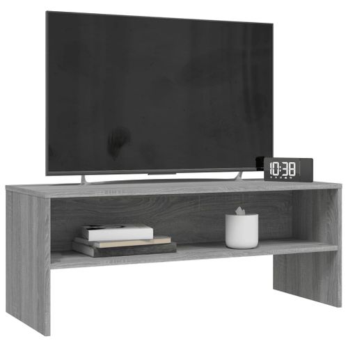 Meuble TV Sonoma Gris 100x40x40 Cm Bois Contreplaqué