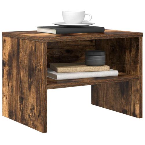 Table De Chevet Chêne Fumé 40x30x30 Cm Bois Contreplaqué