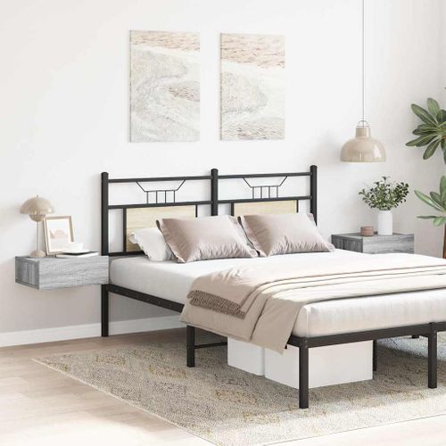 Tables De Chevet Flottantes 2 Pièces Sonoma Gris 40x30x15 Cm