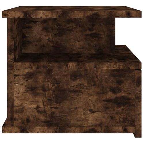 Table De Chevet Flottante Chêne Fumé 40x31x27cm Bois Ingénierie