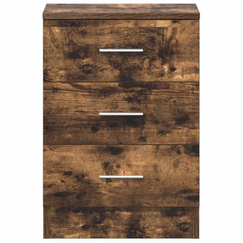 Table De Chevet Chêne Fumé 38x35x56 Cm Bois Contreplaqué