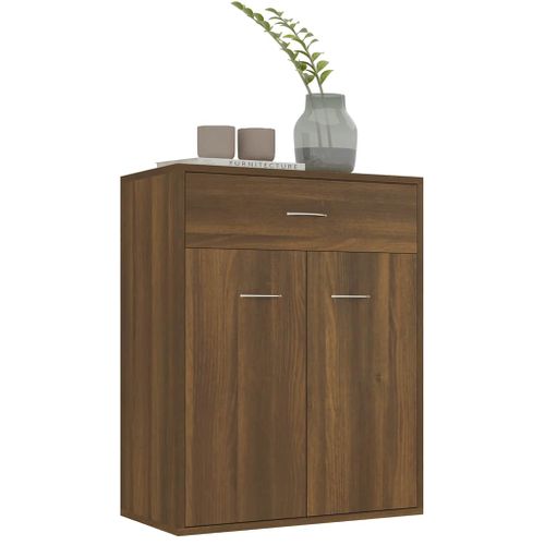 Buffet Chêne Marron 60x30x75 Cm Bois Contreplaqué
