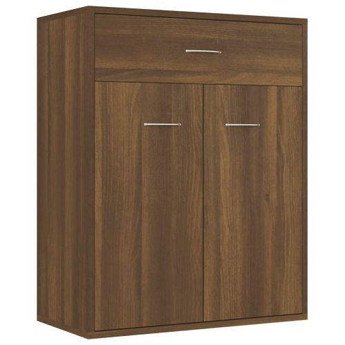 Buffet Chêne Marron 60x30x75 Cm Bois Contreplaqué