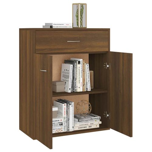 Buffet Chêne Marron 60x30x75 Cm Bois Contreplaqué