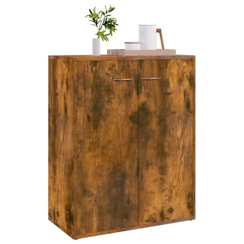 Buffet Chêne Fumé 60x30x75 Cm Bois Contreplaqué