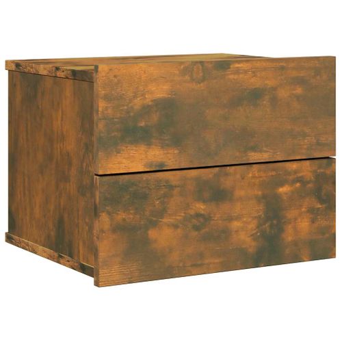 Table De Chevet Chêne Fumé 40x30x30 Cm Bois Contreplaqué