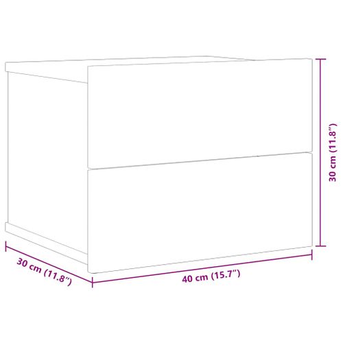 Table De Chevet Chêne Fumé 40x30x30 Cm Bois Contreplaqué