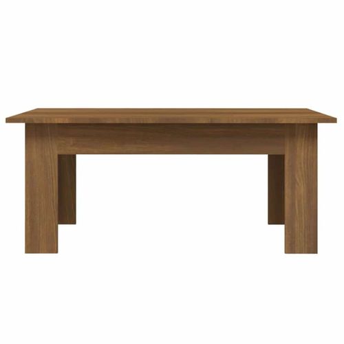 Table Basse Rectangulaire Moderne En Bois Contreplaqué Chêne Marron 100 X 60 X 42 Cm