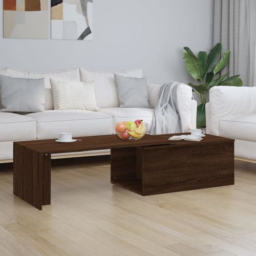 Table Basse Chêne Marron 150x50x35 Cm Bois Contreplaqué