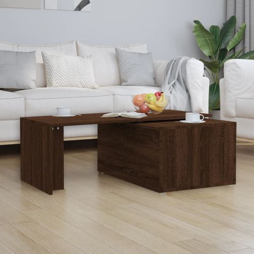 Table Basse Chêne Marron 150x50x35 Cm Bois Contreplaqué