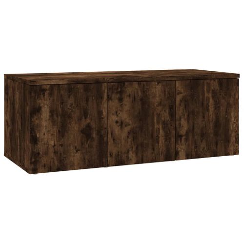 Meuble TV Chêne Fumé 80x34x30 Cm Bois Contreplaqué