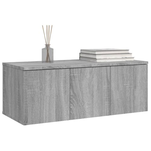 Meuble TV Sonoma Gris 80x34x30 Cm Bois Contreplaqué