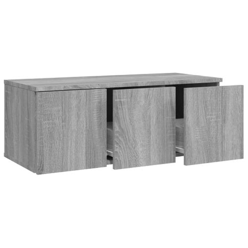 Meuble TV Sonoma Gris 80x34x30 Cm Bois Contreplaqué