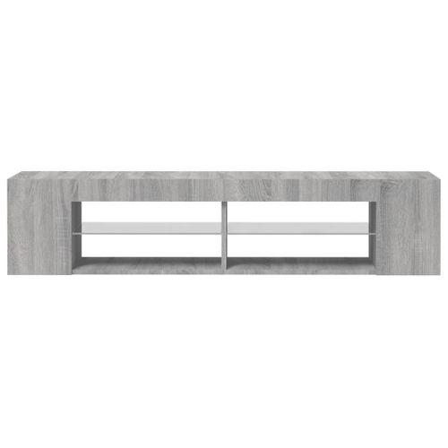 Meuble TV Avec Lumières LED Sonoma Gris 135x39x30 Cm