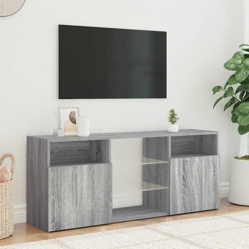 Meuble TV Avec Lumières LED Sonoma Gris 120x30x50 Cm