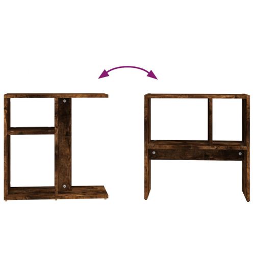 Table D'appoint Chêne Fumé 50x30x50 Cm Bois Contreplaqué