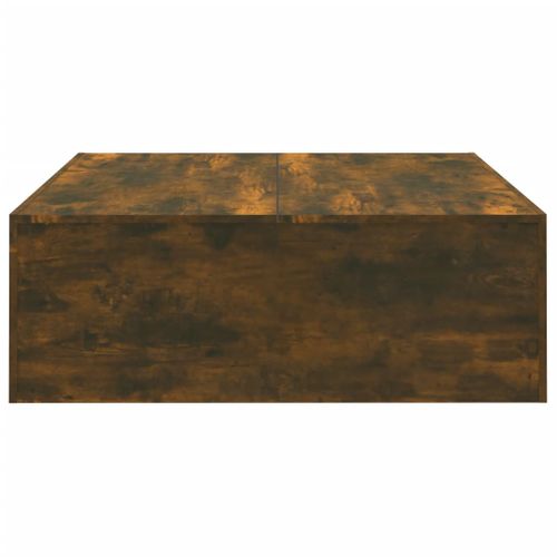 Table Basse Chêne Fumé 100x100x35 Cm Bois Contreplaqué