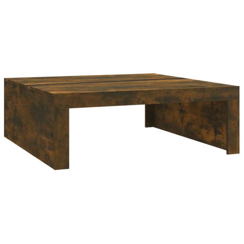 Table Basse Chêne Fumé 100x100x35 Cm Bois Contreplaqué