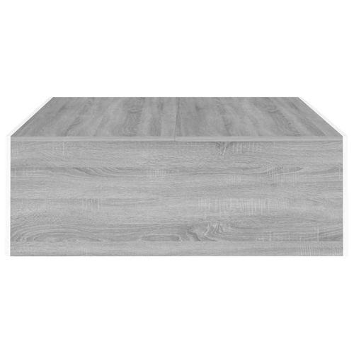Table Basse Sonoma Gris 100x100x35 Cm Bois Contreplaqué