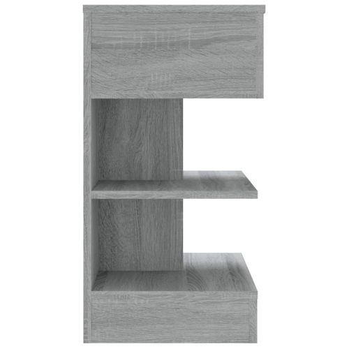Table De Chevet Sonoma Gris 40x35x65 Cm Bois Contreplaqué