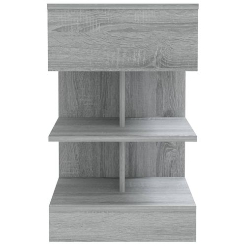 Table De Chevet Sonoma Gris 40x35x65 Cm Bois Contreplaqué