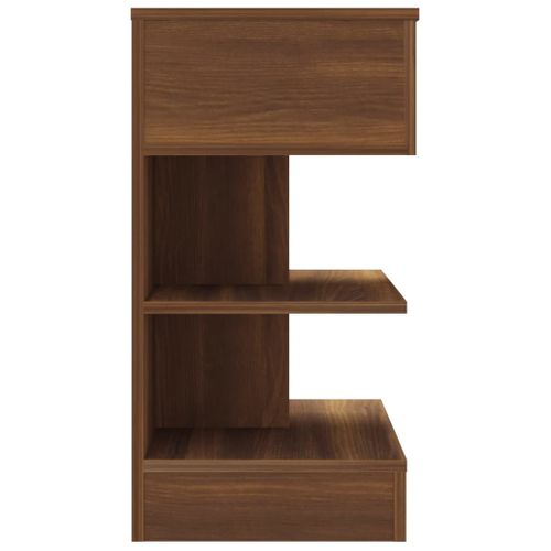 Table De Chevet Chêne Marron 40x35x65 Cm Bois Contreplaqué