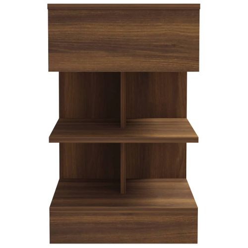 Table De Chevet Chêne Marron 40x35x65 Cm Bois Contreplaqué