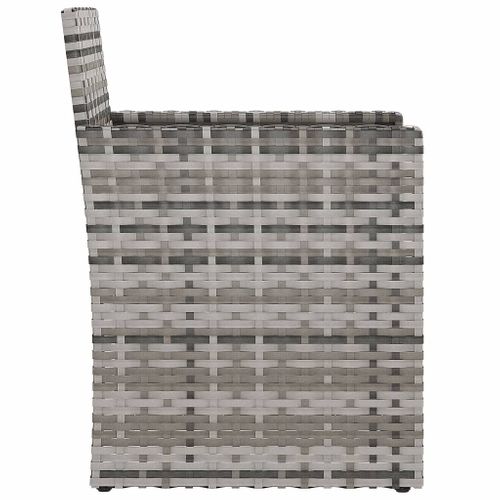 Mobilier D'extérieur 3 Pièces Avec Coussins Résine Tressée Gris