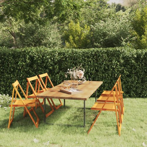 Chaises Pliables De Jardin Lot De 6 Bois D'acacia Massif